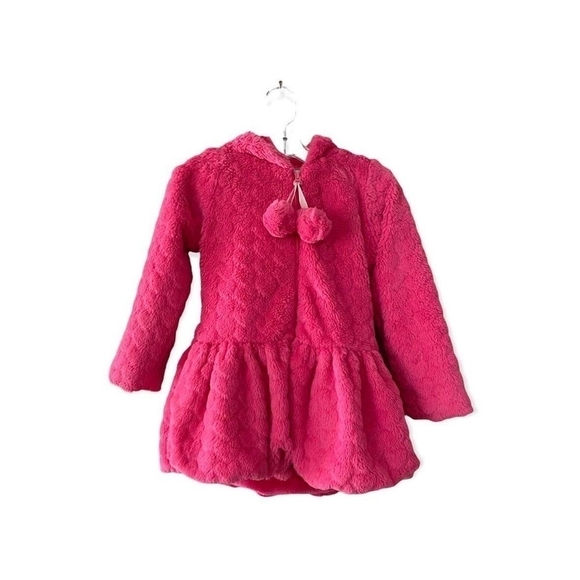Girls Jacket American Widgeon Pink Faux Fur Heart Coat Toddler Zip Front Jacket - Picture 2 of 5